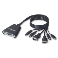 F1DK102PEA Belkin Omniview 2-Port KVM Switch with Built-In Cabling PS/2