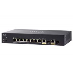 SG350-10P-K9-NA Cisco Small Business SG350-10P 10-Ports 8 x 10/100/1000 (PoE+) + 2 x combo Gigabit SFP Layer 3 Managed Network Switch