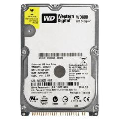 WD800VE Western Digital Scorpio 80GB 5400RPM 44-Pin EIDE Dma/ata100 Ultra- Slim 8MB Cache 2.5-inch Hard Drive